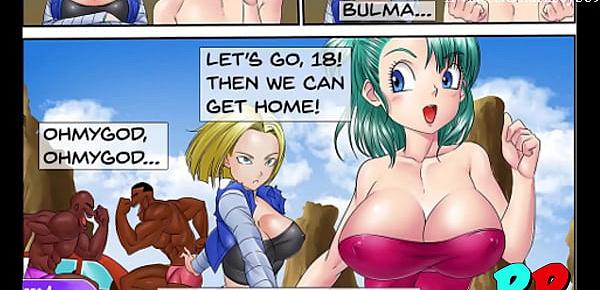  Dragon Ball Hentai Bulma and 18 fucked by black androids
